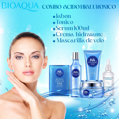 Kit x 5 Rutina Facial Ácido Hialurónico | Tratamiento Facial Anti-Edad - BIOAQUA