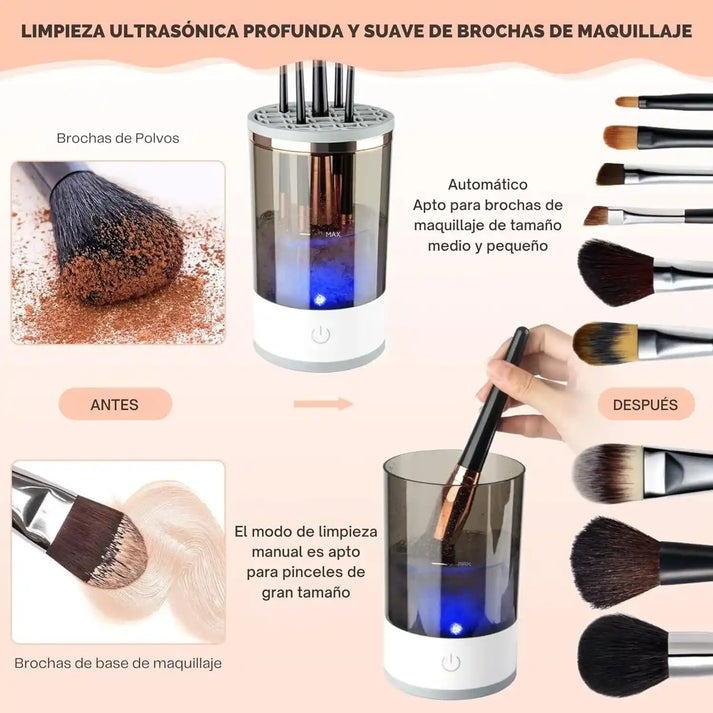 Limpiador Eléctrico de Brochas de Maquillaje - GlowBrush™ [PAGA 1 y LLEVA 2]